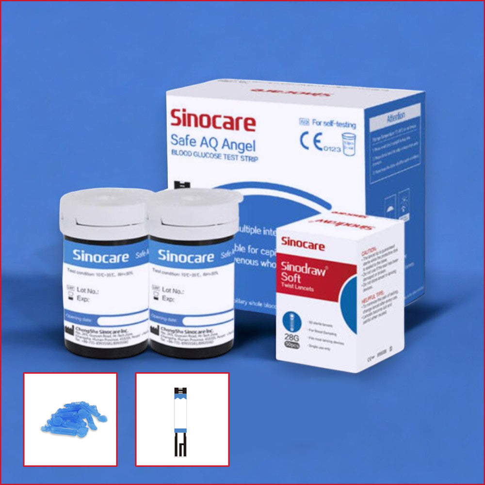Blutzucker Teststreifen von Sinocare – hohe Stabilität - Blutzuckermesssystem, Sinocare, Diabetes, ETH Meditec, Gesundheit, Harnsäureteststreifen, Lanzetten, Blutzucker, Teststreifen, medizinische Geräte