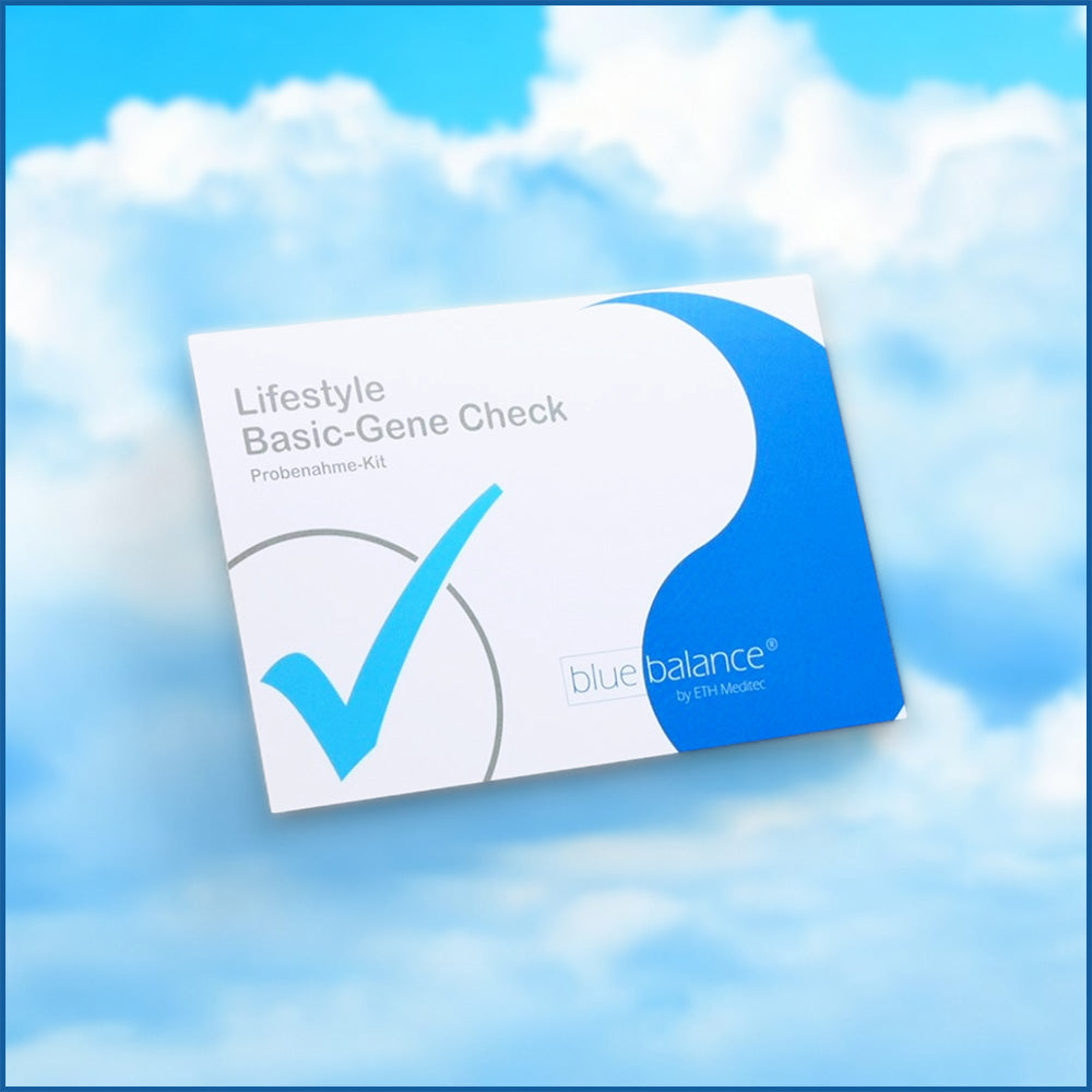 Starten Sie jetzt Ihre Gesundheitsreise mit NUTRI GENE Basic Selbsttest." - Genetische Veranlagung, DNA Test, Ernährung Empfehlungen, Lebensstil, Metabolische Marker, Gesundheit, Anpassung, Nährstoff Absorption, Bluttests, Fortschritt, Gesundheitsvorsorge, ISO 17025, Ergebnisse, Wissenschaft, Bericht, Biologie, blue balance, eth meditec shop - Gesund mit ETH Meditec