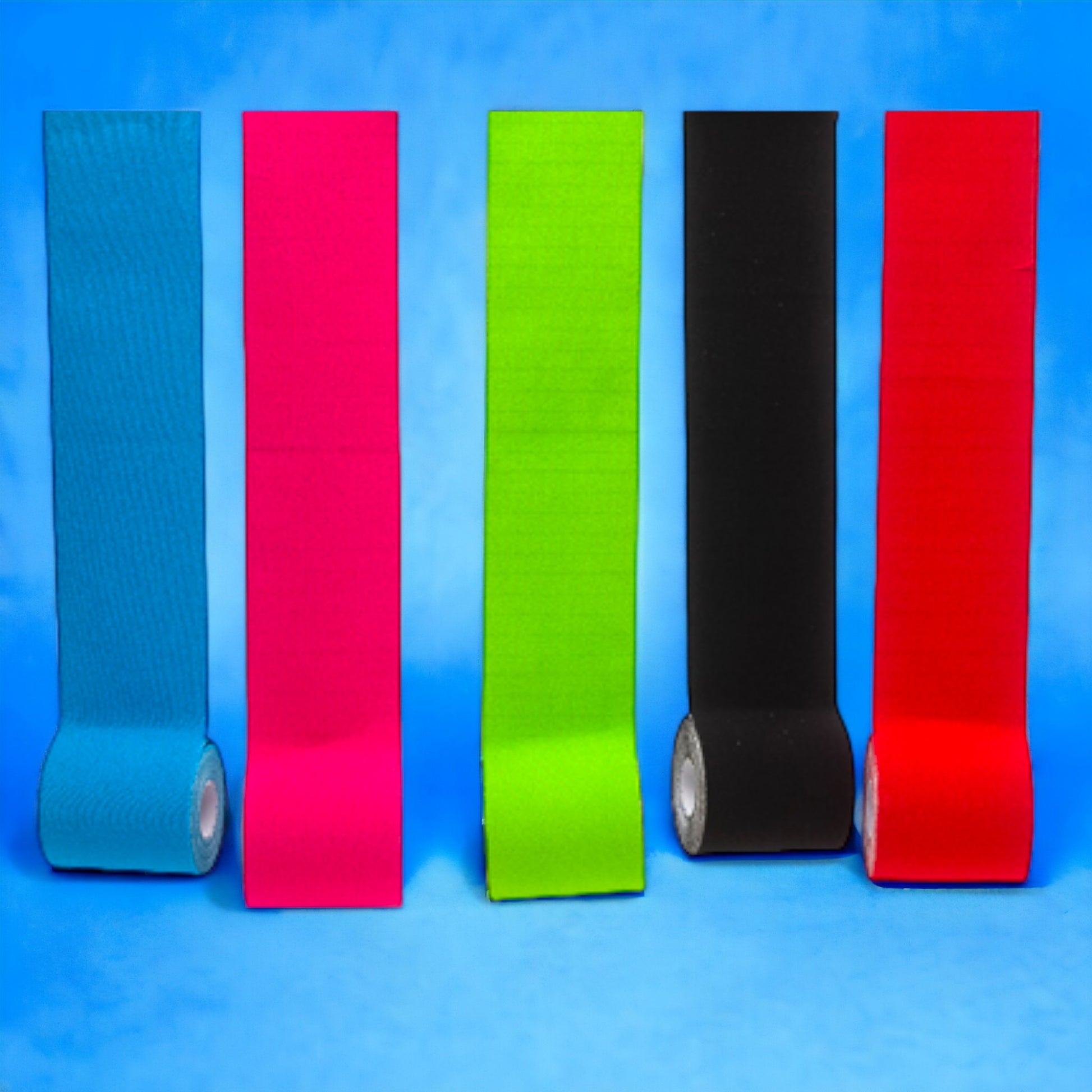 Hochwertiges Kinesiologie Tape - 5 cm x 5 m - Set mit 6 Einheiten für eine effektive Anwendung.
