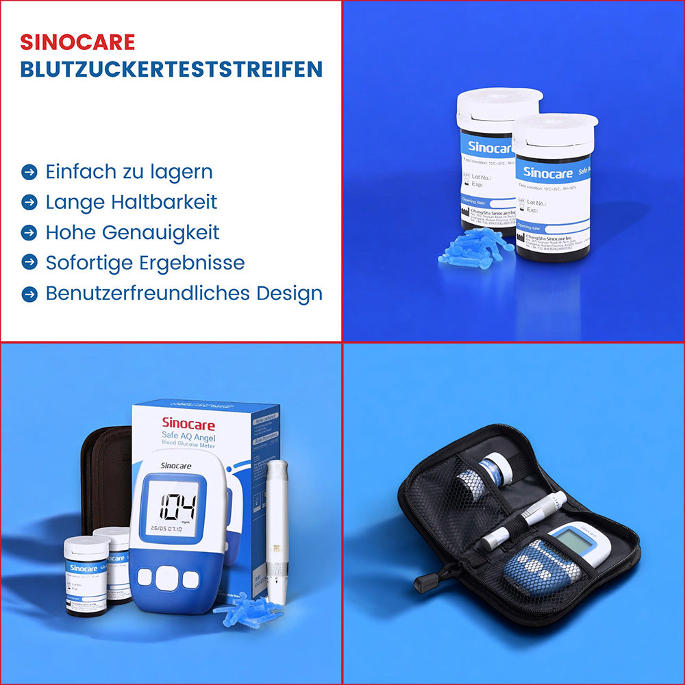 Lanzetten für schmerzfreie Blutabnahme - Blutzuckermesssystem, Sinocare, Diabetes, ETH Meditec, Gesundheit, Harnsäureteststreifen, Lanzetten, Blutzucker, Teststreifen, medizinische Geräte