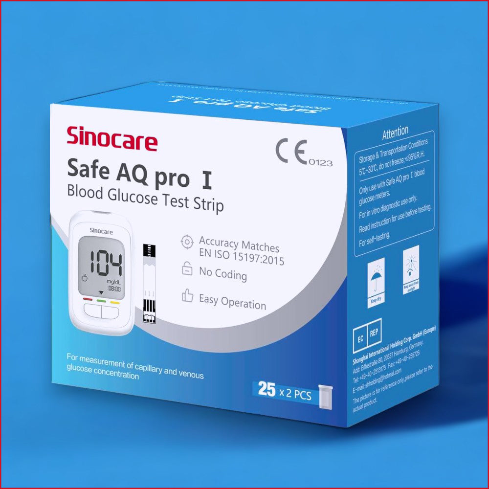 Diabetesmanagement mit Sinocare Gerät - Blutzuckermesssystem Safe AQ pro I, Blutzuckerteststreifen, Sinocare, ETH Meditec, Diabetes, Gesundheit, Blutwertkontrolle, Diabetesmanagement, Testkit, Medizinprodukte