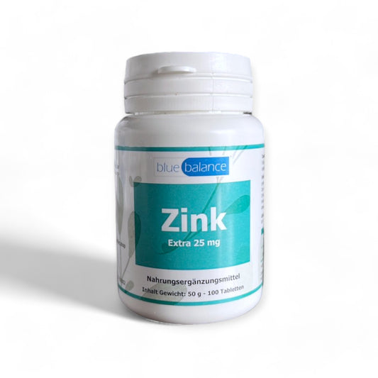 blue balance Zink EXTRA - Stärken Sie Ihr Immunsystem und fördern Sie gesunde Haut, Haare und Nägel. Unterstützen Sie Ihren Körper mit hochdosiertem Zink für umfassendes Wohlbefinden. Ideal für Veganer, mit rein pflanzlichen Inhaltsstoffen.