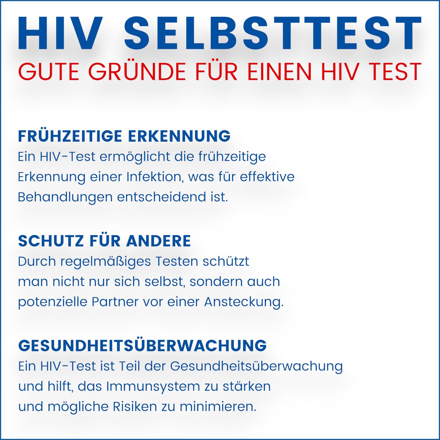 HIV-Selbsttest gute Gründe - hiv, hiv test, selbsttest, gesundheit, geschlechtskrankheiten, sti, ethmeditec, bluebalance, frühzeitige erkennung, gesundheitsschutz, medizin, diagnose, home test, immunologie, p24 antigen