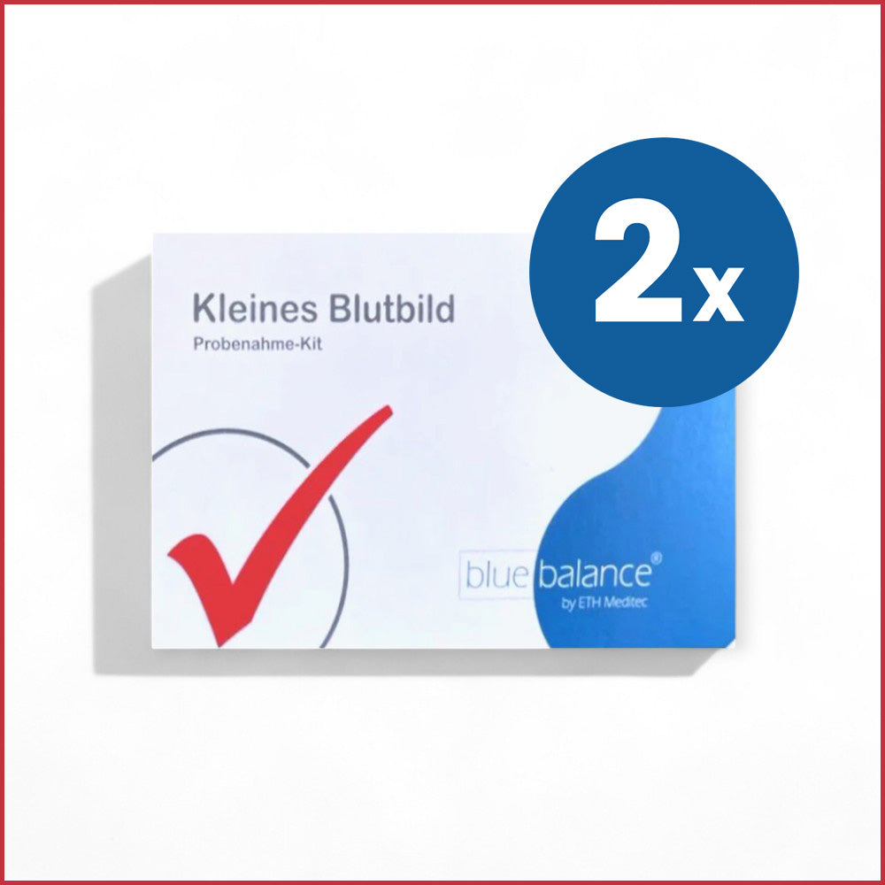 Kleines Blutbild Selbsttest Testkit in der Doppelpackung von ETH Meditec - Blutbild, Kleines Blutbild, Blutwerte, Gesundheitsmonitoring, blue balance, Blutbildanalyse, Gesundheitstest, Selbsttest für zuhause, ETH Meditec, Gesundheitsbewusstsein, Prävention, Gesundheit, Detaillierte Analyse, Schnelle Ergebnisse, Zuhause тест, Diskrete Durchführung, Blutanalyse, Gesundheitstests, Selbsttests, blutzucker, Wohlbefinden, Körper, Familiengesundheit, Gesundheitsüberprüfung, Gesundheitsdaten.