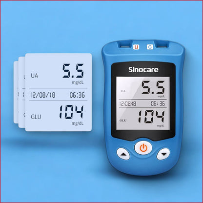 "50 Sinocare Teststreifen für zuverlässige Blutzuckermessungen - optimal für die tägliche Überwachung Ihrer Gesundheit." - Sinocare, Blutzuckermessgerät, Blutzuckerteststreifen, ETH Meditec, Lanzetten, Gesundheit, Diabetes, Messgeräte, Präzision, Harnsäure