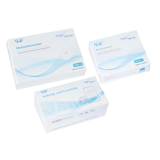 Optimale Blutzuckerüberwachung ohne Nadel -  Blutzuckermessung, Suga Sense, Monat-Komplettset, Sparpaket, Innovation, Diabetes, Gesundheit, Präzisionsmessung, Alltagsintegration, Kontrolle, Technologie, Lebensstil, Monatsset