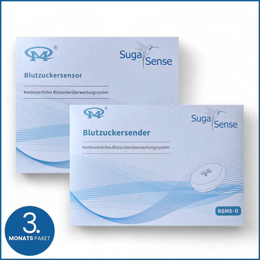 Monatspaket zur Blutzuckermessung ohne Stechen für 4 Monate – ideal für Diabetiker. - blutzucker messen ohne stechen, suga sense, blutzuckermessung, blutzuckerüberwachung, blutzuckersensor, blutzuckersender, blutzucker Zubehör, platzierung, gesundheit, diabetes, gesundheitskontrolle, blutzuckerspiegel, selbsttests, ethmeditec, sinocare, sugasense, gesundheitstests, blutzucker