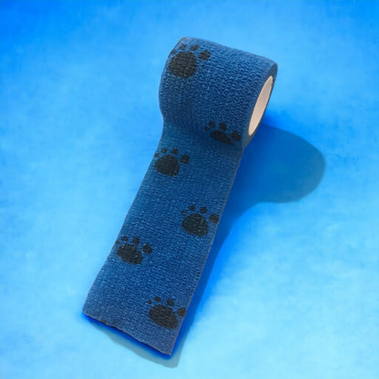 Professioneller selbstklebender elastischer Verband für Tiere - 5 cm x 4,5 m, blau - 12 Rollen - Perfekt für die Tierverbände.