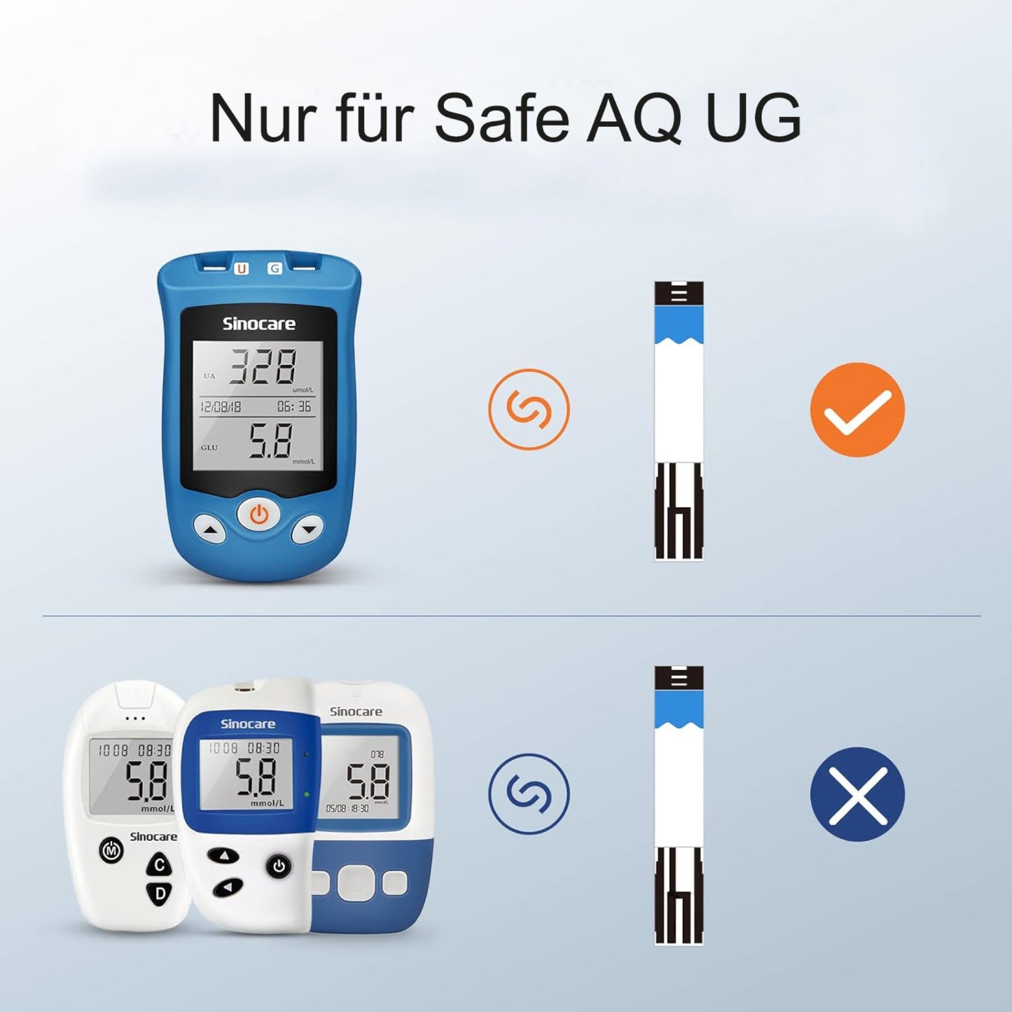 Präzise Blutzuckerteststreifen und Lanzetten für genaue und zuverlässige Messungen mit dem Safe AQ UG Messgerät.