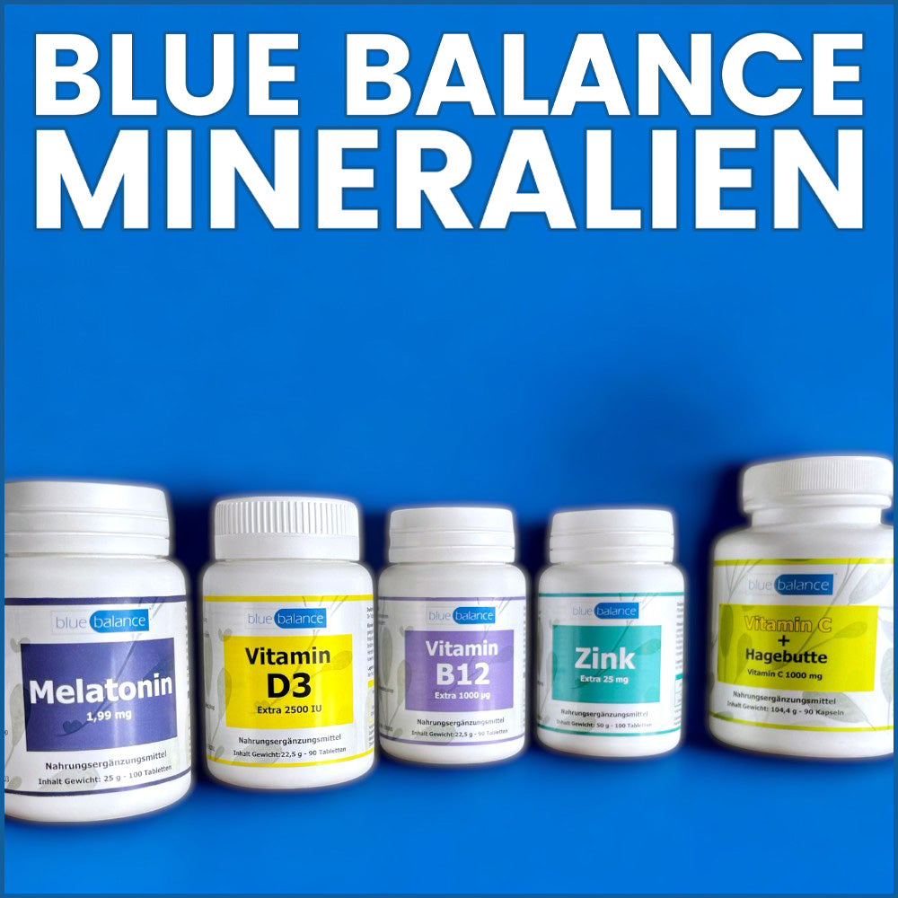 Vegan Supplements von blue balance - Supplements, Vitamine, Mineralien, blue balance, gesund, vegan, Hagebutte, Zink, Melatonin, Vitamin B12, Vitamin C, Vitamin D, Wohlbefinden, Vitalität, ETH Meditec