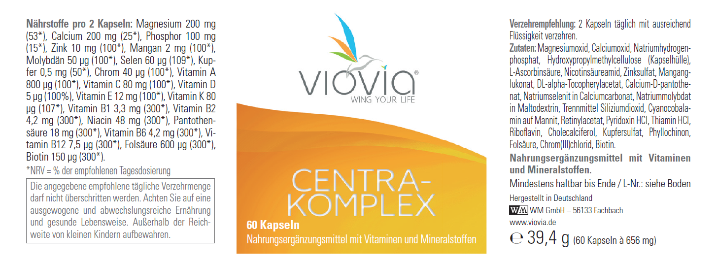 Vitamine und  Mineralien - Nahrungsergänzungsmitte, Centrakomplex